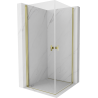 Mexen Mist-B Duo Hinged Shower Enclosure 75 x 75 cm, Transparent, Gold - 8A2-075-075-50-00