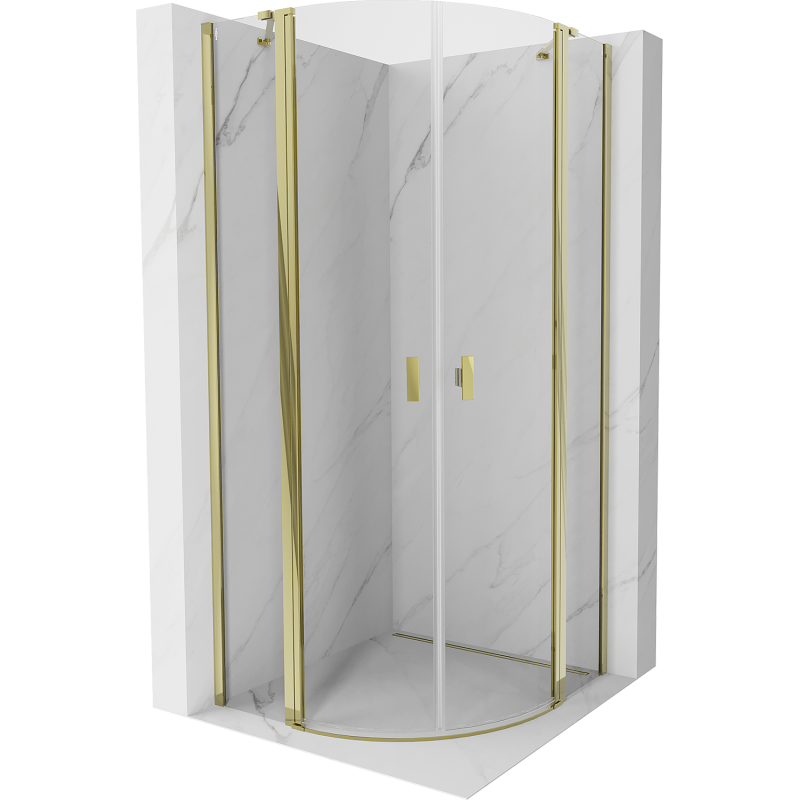 Mexen Mist semicircular pivot shower enclosure 100 x 100 cm, transparent, gold - 8A32-100-100-50-00