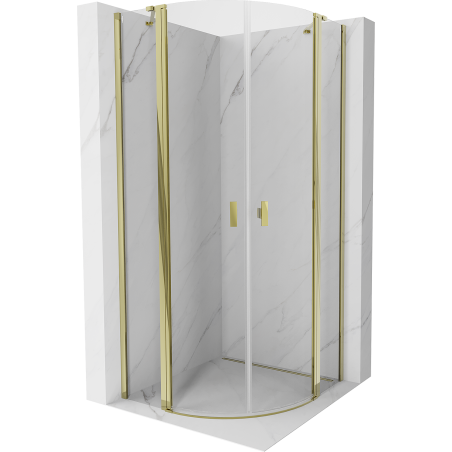 Mexen Mist semicircular pivot shower enclosure 100 x 100 cm, transparent, gold - 8A32-100-100-50-00