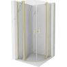 Mexen Mist semi-circular shower enclosure hinged 90 x 90 cm, transparent, brushed gold - 8A32-090-090-55-00