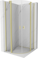 Mexen Mist semi-circular hinged shower cabin 90 x 90 cm, transparent, brushed gold - 8A32-090-090-55-00