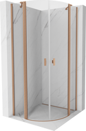 Mexen Mist shower enclosure semicircular hinged 100 x 100 cm, transparent, brushed copper - 8A32-100-100-65-00