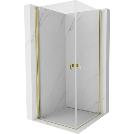 Mexen Mist-B Duo shower cabin hinged 80 x 80 cm, transparent, gold - 8A2-080-080-50-00