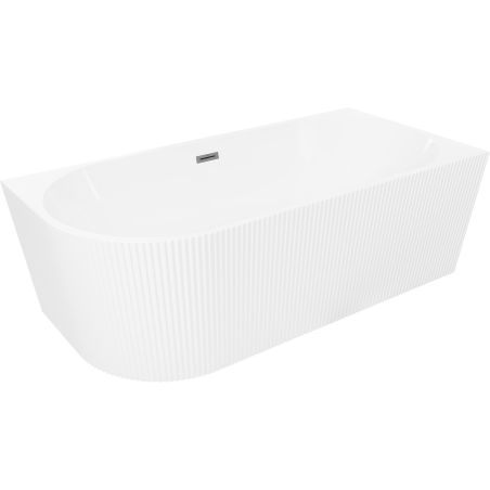 Mexen Silo freestanding corner right grooved bathtub 170 x 80 cm, white, gun metal overflow - 52891708000P-95