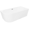 Mexen Silo freestanding corner right grooved bathtub 170 x 80 cm, white, gun metal overflow - 52891708000P-95