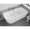 Mexen Silo free-standing corner right fluted bath 170 x 80 cm, white, overflow gun metal - 52891708000P-95