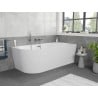 Mexen Silo freestanding corner right grooved bathtub 170 x 80 cm, white, gun metal overflow - 52891708000P-95