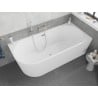 Mexen Silo freestanding corner right fluted bathtub 170 x 80 cm, white, brushed nickel overflow - 52891708000P-97