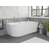 Mexen Silo freestanding corner right fluted bathtub 170 x 80 cm, white, brushed nickel overflow - 52891708000P-97
