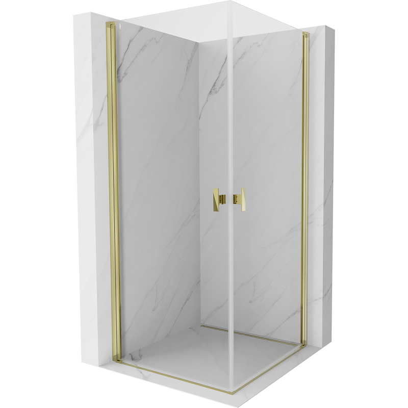 Mexen Mist-B Duo pivot shower enclosure 90 x 90 cm, transparent, gold - 8A2-090-090-50-00