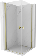 Mexen Mist-B Duo hinged shower cabin 100 x 100 cm, transparent, gold - 8A2-100-100-50-00