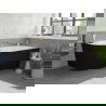 Mexen Silo freestanding corner right ribbed bathtub 170 x 80 cm, white/black, gold overflow - 52891708075P-50