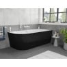Mexen Silo freestanding corner right ribbed bathtub 170 x 80 cm, white/black, white overflow - 52891708075P-20