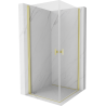 Mexen Mist-B Duo Hinged Shower Enclosure 70 x 70 cm, Transparent, Brushed Gold - 8A2-070-070-55-00
