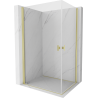 Mexen Mist-B Duo Hinged Shower Enclosure 80 x 70 cm, Transparent, Brushed Gold - 8A2-080-070-55-00