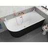 Mexen Silo free-standing corner right riffled bathtub 170 x 80 cm, white/black, overflow rose gold - 52891708075P-60