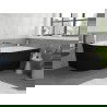 Mexen Silo freestanding corner right grooved bathtub 170 x 80 cm, white/black, overflow gun gray brushed- 52891708075P-66
