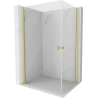 Mexen Mist-B Duo hinged shower enclosure 80 x 75 cm, transparent, brushed gold - 8A2-080-075-55-00
