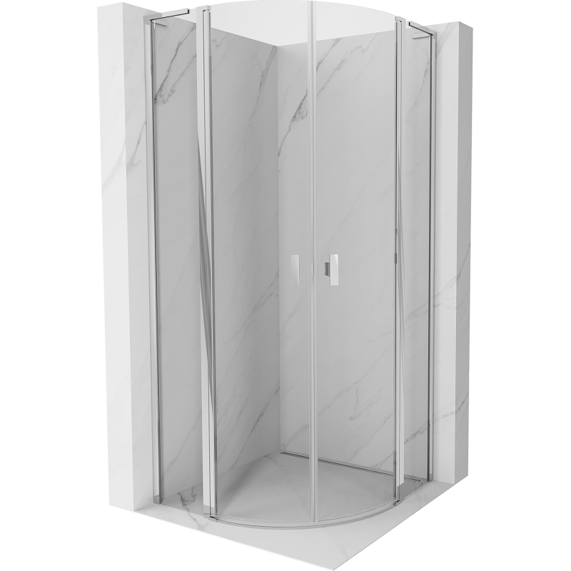 Mexen Mist L semicircular shower enclosure hinged 80 x 80 cm, transparent, chrome - 8A32L-080-080-01-00