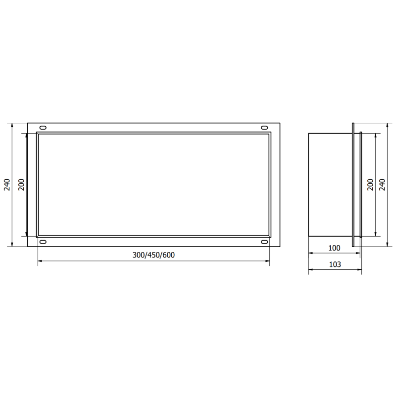 Mexen X-Wall-NR niche shelf without flange 30 x 20 cm, inox - 1911302010