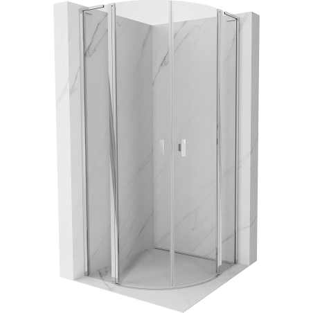 Mexen Mist L semi-circular pivot shower cabin 100 x 100 cm, transparent, chrome - 8A32L-100-100-01-00