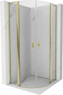 Mexen Mist L semi-circular shower enclosure with hinged door 100 x 100 cm, transparent, gold - 8A32L-100-100-50-00