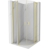 Mexen Mist L semi-circular shower enclosure 90 x 90 cm, transparent, brushed gold - 8A32L-090-090-55-00