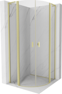 Mexen Mist L semicircular shower cabin hinged 100 x 100 cm, transparent, brushed gold - 8A32L-100-100-55-00
