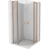 Mexen Mist L semicircular shower cabin hinged 90 x 90 cm, transparent, brushed copper - 8A32L-090-090-65-00