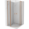 Mexen Mist L semi-circular shower enclosure hinged 100 x 100 cm, transparent, brushed copper - 8A32L-100-100-65-00