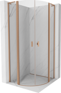 Mexen Mist L semi-circular shower enclosure hinged 100 x 100 cm, transparent, brushed copper - 8A32L-100-100-65-00