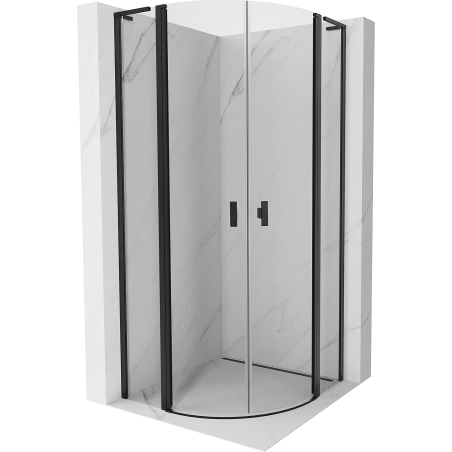 Mexen Mist L semi-circular hinged shower cabin 80 x 80 cm, transparent, black - 8A32L-080-080-70-00