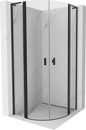 Mexen Mist L semi-circular shower cabin, tilt 90 x 90 cm, transparent, black - 8A32L-090-090-70-00