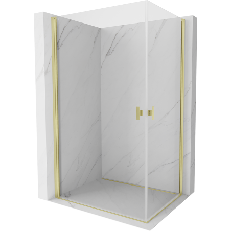 Mexen Mist-B Duo Hinged Shower Cabin 90 x 80 cm, Transparent, Brushed Gold - 8A2-090-080-55-00