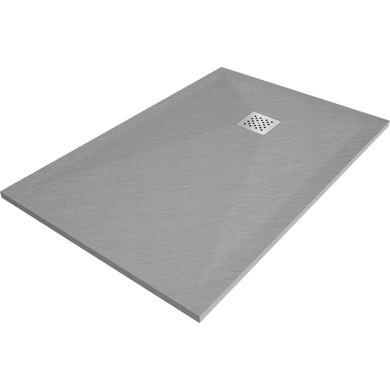 Mexen Stone+ rectangular composite shower tray 90 x 70 cm, Grey-Concrete - 44617090