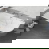 Mexen Silo freestanding corner bathtub left grooved 150 x 75 cm, white/gray, chrome overflow - 52891507562L-01