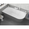 Mexen Silo freestanding corner left grooved bath 150 x 75 cm, white/grey, white overflow - 52891507562L-20
