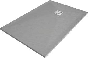 Mexen Stone+ rectangular composite shower tray 100 x 70 cm, Grey-Concrete - 44617010