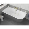 Mexen Silo freestanding corner left grooved bathtub 150 x 75 cm, white/gray, gold overflow - 52891507562L-50