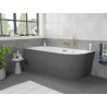 Mexen Silo freestanding corner left grooved bathtub 150 x 75 cm, white/gray, gold overflow - 52891507562L-50