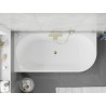 Mexen Silo freestanding corner left grooved bathtub 150 x 75 cm, white/gray, gold overflow - 52891507562L-50