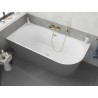 Mexen Silo freestanding corner left grooved bathtub 150 x 75 cm, white/gray, brushed gold overflow - 52891507562L-55