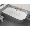 Mexen Silo freestanding corner left ribbed bathtub 150 x 75 cm, white/gray, rose gold overflow - 52891507562L-60