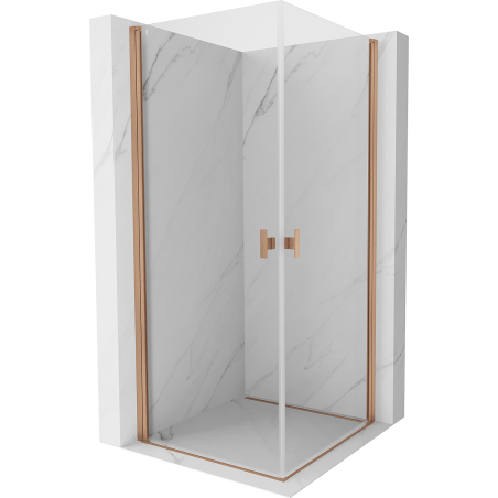 Mexen Mist-B Duo hinged shower enclosure 70 x 70 cm, transparent, brushed copper - 8A2-070-070-65-00