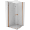 Mexen Mist-B Duo hinged shower enclosure 70 x 70 cm, transparent, brushed copper - 8A2-070-070-65-00