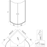 Mexen Mist semicircular shower enclosure hinged 80 x 80 cm, transparent, chrome - 8A31-080-080-01-00