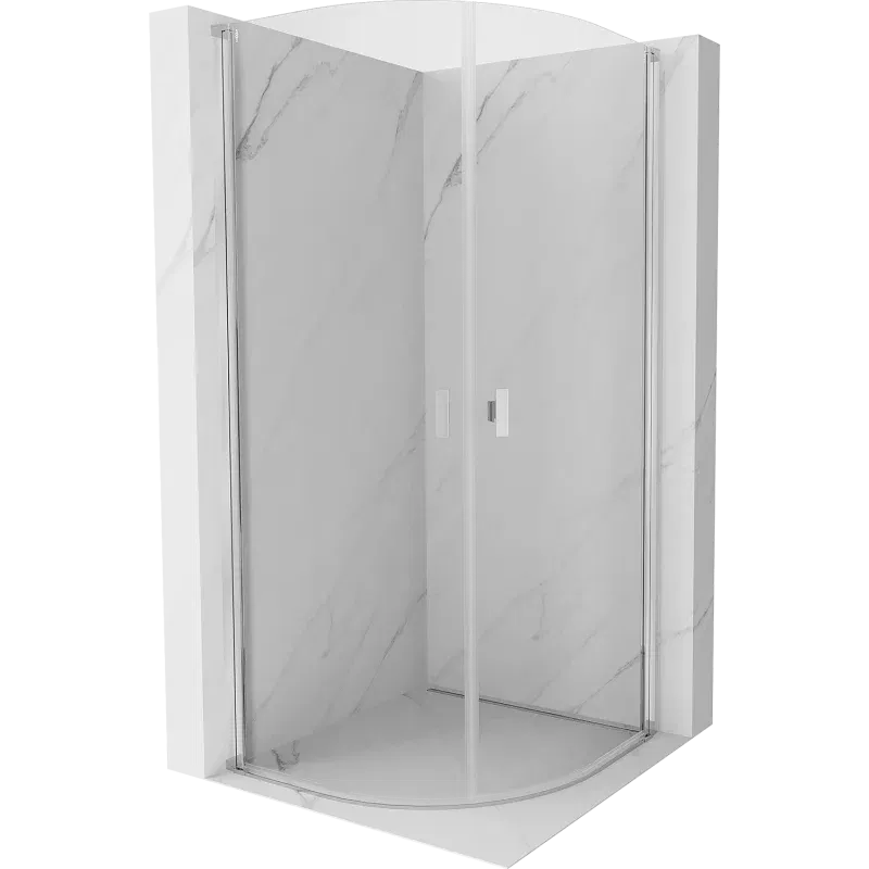 Mexen Mist semi-circular shower cabin with hinged door 90 x 90 cm, transparent, chrome - 8A31-090-090-01-00