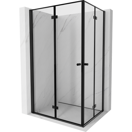 Mexen Mist-F Duo folding shower enclosure left 120 x 85 cm, black frame, black -  8A6-120L-085P-70-70