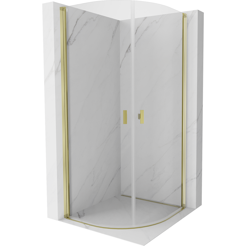 Mexen Mist semi-circular shower enclosure tilt 70 x 70 cm, transparent, gold - 8A31-070-070-50-00