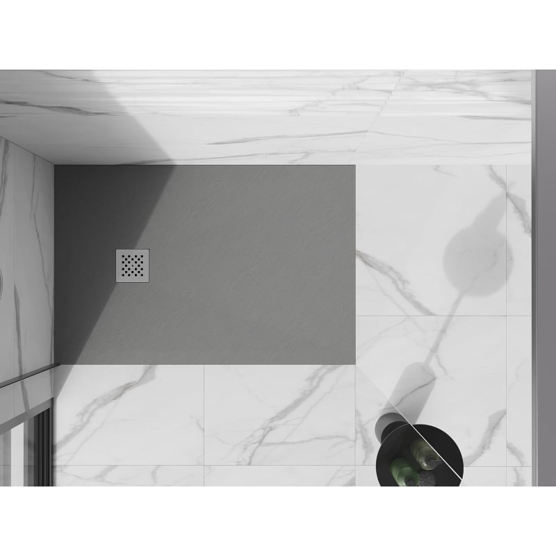 Mexen Stone+ rectangular composite shower tray 110 x 70 cm, gray-concrete - 44617011